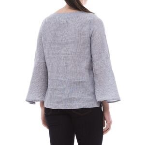 Cynthia Rowley Linen Bell 7/8 Sleeve Boatneck Top Blouse Size 2X